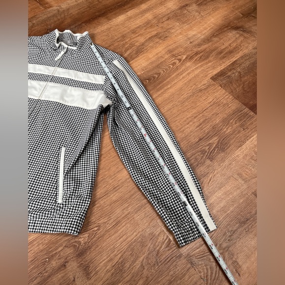 Talbots women's sport jacket windbreaker gingham striped MEDIUM athleisure zipup - Picture 13 of 15